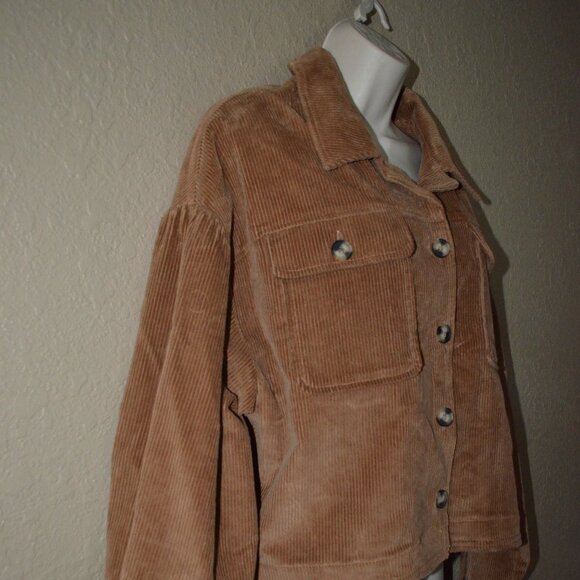NWT $298 Sz L Xirena Brown Almond Tobin Crop Corduroy Jacket - Picture 4 of 8